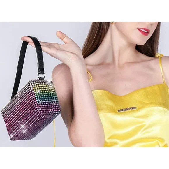 NEW Sparkling Bling Swarovski Crystal Rhinestone Bag Clutch Purse +FREE … - Picture 7 of 17